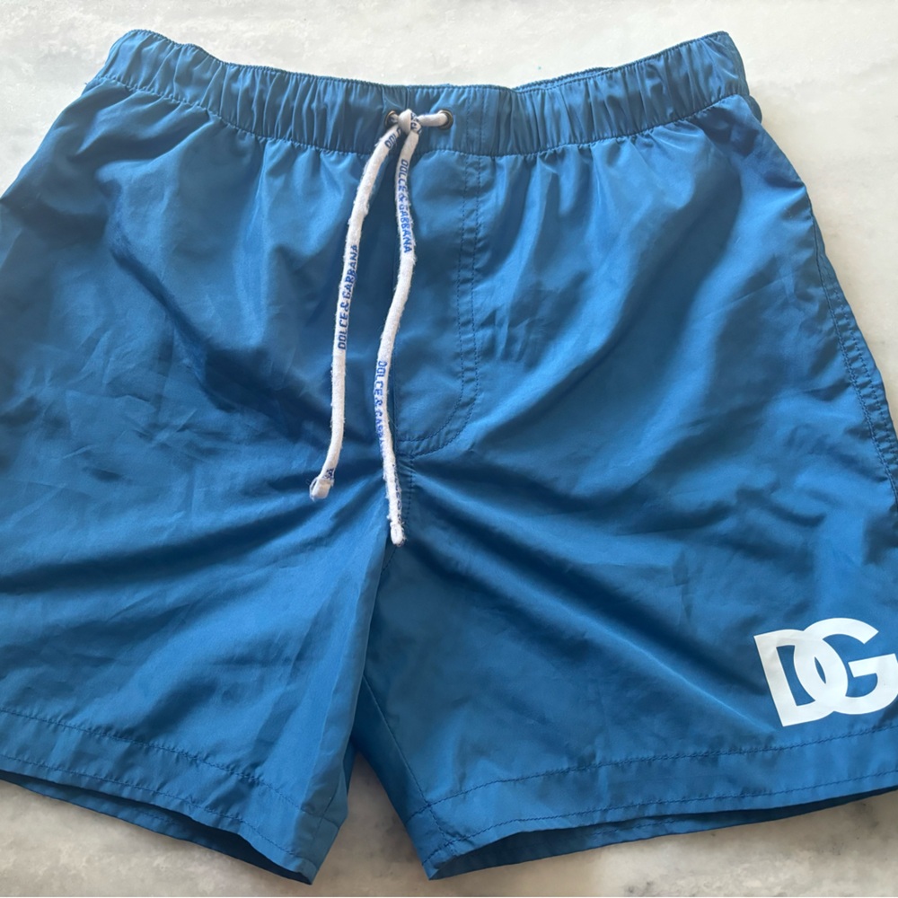 Little boy D&G swim trunks worn once size 6